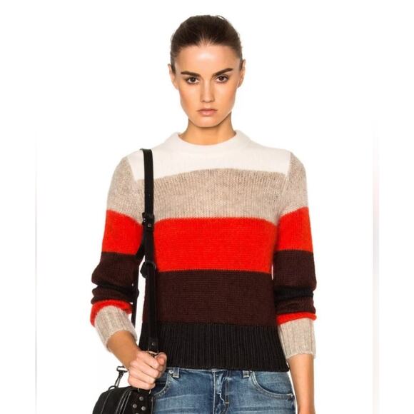 Rag & Bone Sweaters - Rag & Bone Britton Striped Pullover Sweater M Alpaca Mohair Merino wool blend